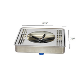 8″ x 8″ Center Spray Glass Rinser Drip Tray – Brushed Stainless – With Drain